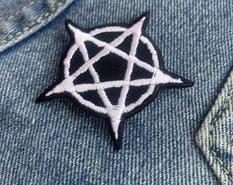 Pentagram iron on Patch , DIY Patch for Jacket, Backpack, Jeans
