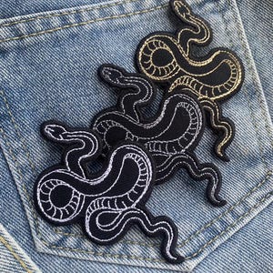 Snake iron on Patch , Sew On Embroidered Patch Appliqués