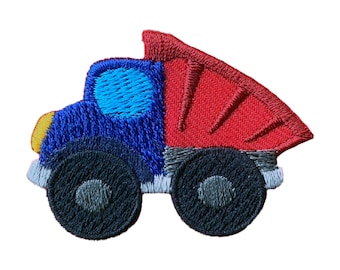 Parche termoadhesivo de mini camión volquete, parche bordado para coser