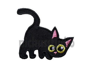 Black Cat iron on Patch , Embroidered Patches for DIY Clothes,Bags, Hats