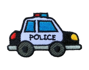 police car iron on Patch , Sew On Embroidered Patch Appliqués