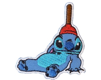Lustiger Stitch Patch , Aufnäher für Jeans, Jacke, Rucksack
