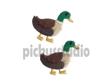 2 Pcs Tiny Mallard Duck iron on Patch , Sew On Embroidered Patch Appliqués