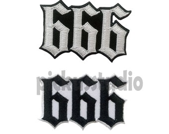 Number 666 iron on Patch , Sew On Embroidered Patch Appliqués