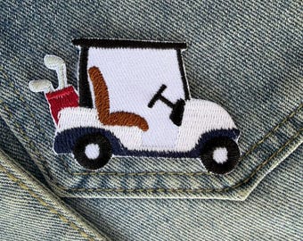 Golf cart iron on Patch , Sew On Embroidered Patch Appliqués