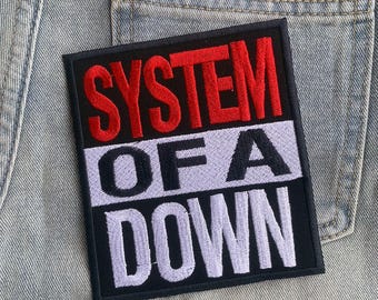 Patch termocolante System of a Down, faça você mesmo, para jaqueta, mochila, calça jeans, com velcro.