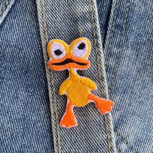 Funny Yellow Duck Tiny Duck iron on Patch , Sew On Embroidered Patch Appliqués