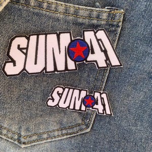 Punkrockmuziek SUM41-patch opstrijkbare patch, geborduurde patch-applicaties opnaaien