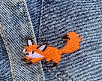 Parche termoadhesivo de zorro pequeño, parche bordado para coser o aplicar