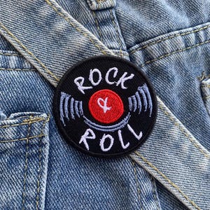 Rock and Roll iron on Patch , Sew On Embroidered Patch Appliqués