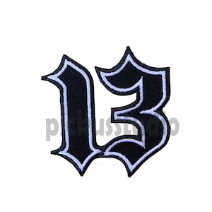 Number 13 Lucky number iron on Patch , Sew On Embroidered Patch Appliqués