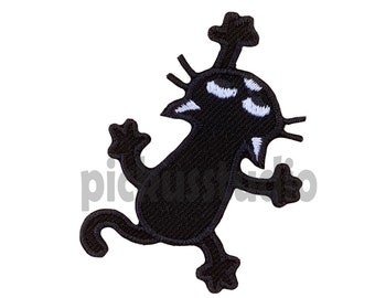 Black Cat Scratches Funny Cat iron on Patch , Sew On Embroidered Patch Appliqués