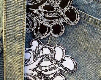 Squid tentacles patch octopus  iron on Patch , DIY Patch for Jacket, Backpack, Jeans