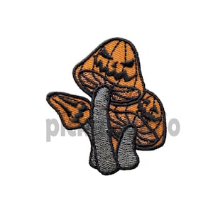 Patch de passar a ferro de cogumelo assustador, apliques de patch bordados costurados