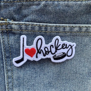 Hockey iron on Patch , Sew On Embroidered Patch Appliqués