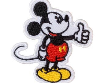 Cute Micky Thumb up iron on Patch , Sew On Embroidered Patch Appliqués
