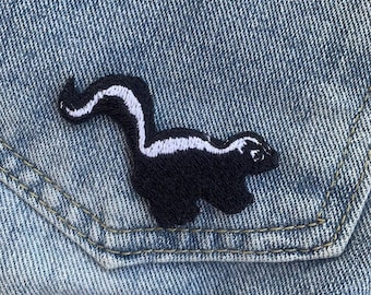 Skunk Tiny Skunk iron on Patch , Aesthetic Patch for Clothes, Bags, Hats