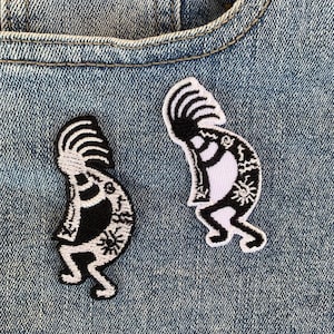 Kokopelli iron on Patch , Sew On Embroidered Patch Appliqués