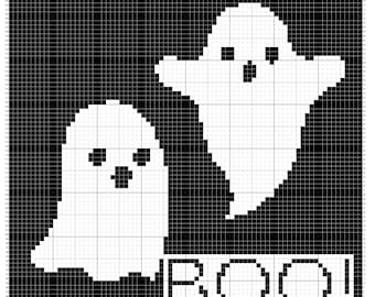 Ghosts Saying Boo! C2C Blanket Pattern