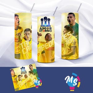 Club America PNG-Wrap für 20 oz Skinny Tumbler, TRI-TIME CHAMPION Sublimation