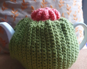 Hand Crocheted Tea Cozy | Teapot cosy | Teapot cover | Coasters| Handmade Gift | Cactus | Green