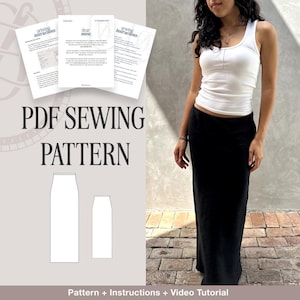 Bias Cut Maxi Skirt | PDF Sewing Pattern | Instructions + Video Tutorial