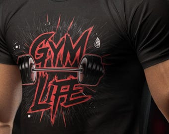 Camiseta gráfica Gym Life: camiseta de entrenamiento de algodón