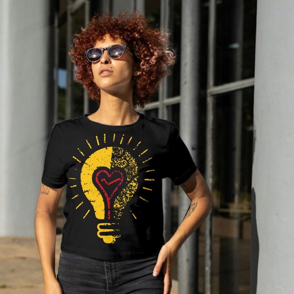 Inspiring Love & Light Bulb Graphic Tee - Positive Energy Black T-Shirt Unisex