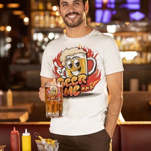 Funny Beer Graphic T-Shirt, &#39;Beer Me&#39; Unisex Tee, Perfect Gift For Beer Lovers, Casual Drinkware Graphic Shirt