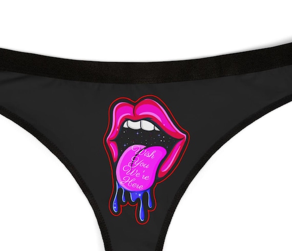 Bold Pink Lips Graphic Thong Panties - Fun Trendy Black Lingerie Wish You Were Here - Etsy Bold Pink Lips Graphic Thong Panties - Fun Trendy Black Lingerie Wish You Were Here - Etsy