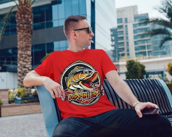 Camiseta única para entusiastas de la pesca, Camiseta con gráfico de labios Rippin para pescadores y amantes del aire libre