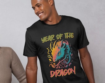 Vibrant Year of the Dragon T-shirt - Colorful Zodiac Tee - Unisex and Custom Sizes