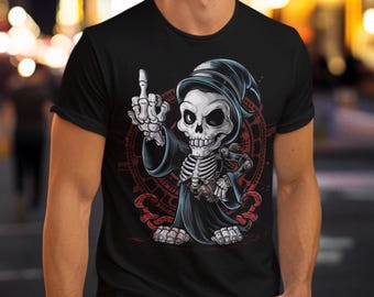 Camiseta con el esqueleto de la Parca: camiseta de terror gótico