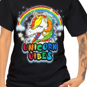 Unicorn Vibes T-Shirt - Magical Rainbow Graphic Tee for Casual Wear