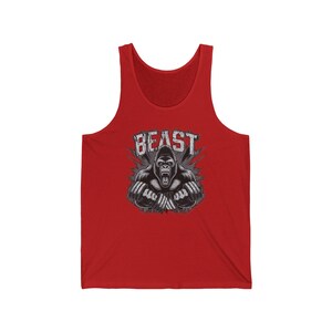 Beast Workout Tank Top: Men's Gorilla Graphic Gym Apparel image 7