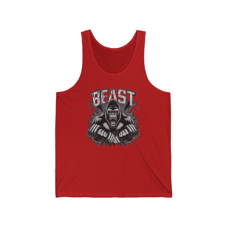 Beast Workout Tank Top: Men's Gorilla Graphic Gym Apparel image 7