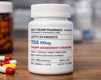 Trump Derangement Syndrome Prescription Label Sticker