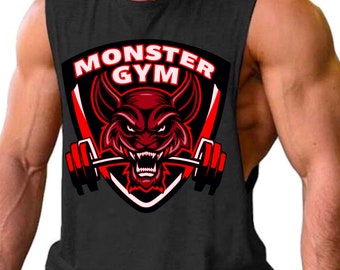 Rugged Monster Gym Tank Top - Men's Workout Sleeveless Shirt - Bodybuilding Fitness Apparel