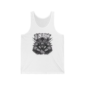 Beast Workout Tank Top: Men's Gorilla Graphic Gym Apparel image 2
