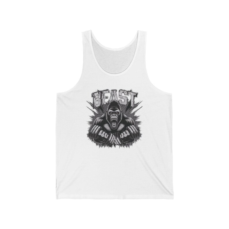 Beast Workout Tank Top: Men's Gorilla Graphic Gym Apparel image 2