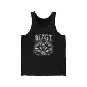 Beast Workout Tank Top: Men's Gorilla Graphic Gym Apparel image 3