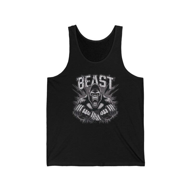 Beast Workout Tank Top: Men's Gorilla Graphic Gym Apparel image 3