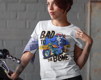 Vintage Skull Biker T-Shirt: Bad to the Bone Graphic Tee