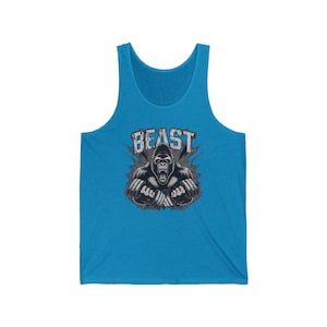Beast Workout Tank Top: Men's Gorilla Graphic Gym Apparel image 5