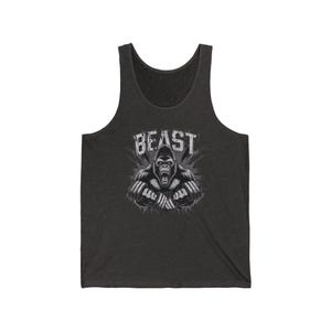 Beast Workout Tank Top: Men's Gorilla Graphic Gym Apparel image 4