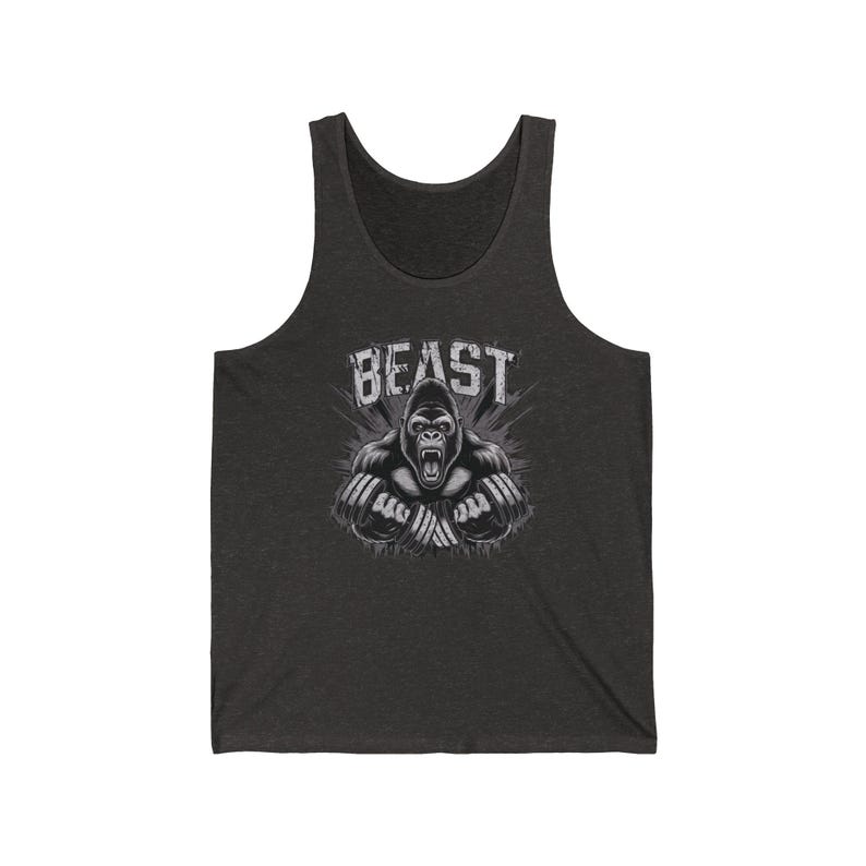 Beast Workout Tank Top: Men's Gorilla Graphic Gym Apparel image 4