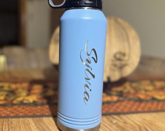 Personalized Laser Engraved Water Bottle, Custom Name Bottle, Stainless Steel Tumbler
