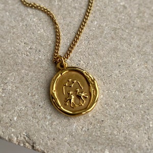 Coin Necklace, Waterproof Necklace, Waterproof Jewelry, Non Tarnish Jewelry, Coin Pendant Necklace, Gold Pendant Necklace, Woman's Necklace image 2