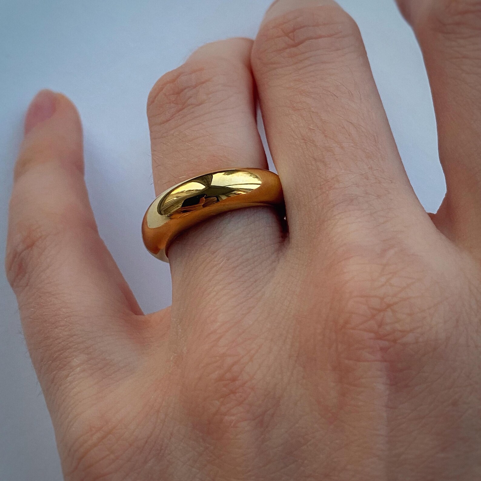 Minimalist Chunky Ring, Simple Gold Plated Ring, Statement Ring ...