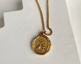 Coin Necklace, Waterproof Necklace, Waterproof Jewelry, Non Tarnish Jewelry, Coin Pendant Necklace, Gold Pendant Necklace, Woman's Necklace